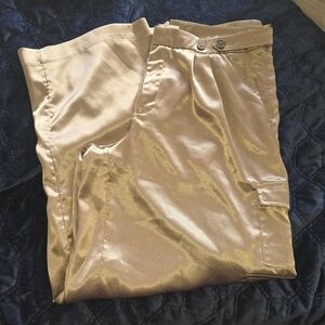 Brass Colored Satin Pants